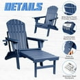 thumbnail image 4 of FUNBERRY Adjustable Folding Adirondack Chair with Retractable Ottoman, All Weather Fire Pit Chairs with Cup Holder, 4 of 9