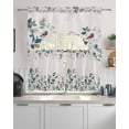 thumbnail image 2 of Eucalyptus Leaves Kitchen Curtains Sets 24 Inch Length with Valance, Retro Farmhouse Botanical Floral Birds Swag Valances and Tiers Curtain Set Drapes Swag Curtains for Living Room, Bathroom, Bedroom, 2 of 6