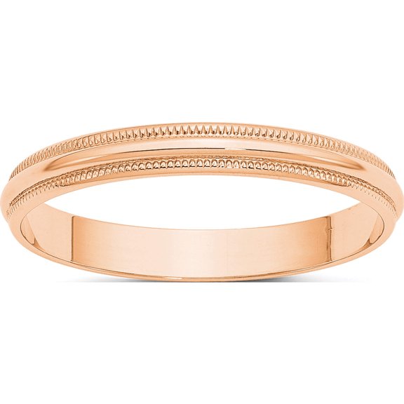 10K Rose Gold 3mm Ltw Milgrain Half Round Band Size 4.5 Made In United States 1rml030-4.5