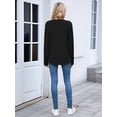 thumbnail image 3 of Women Long Sleeve Shirts Dressy Casual Button V Neck Pullover Sweaters Jumper Tops Fall Outfits Black S, 3 of 8