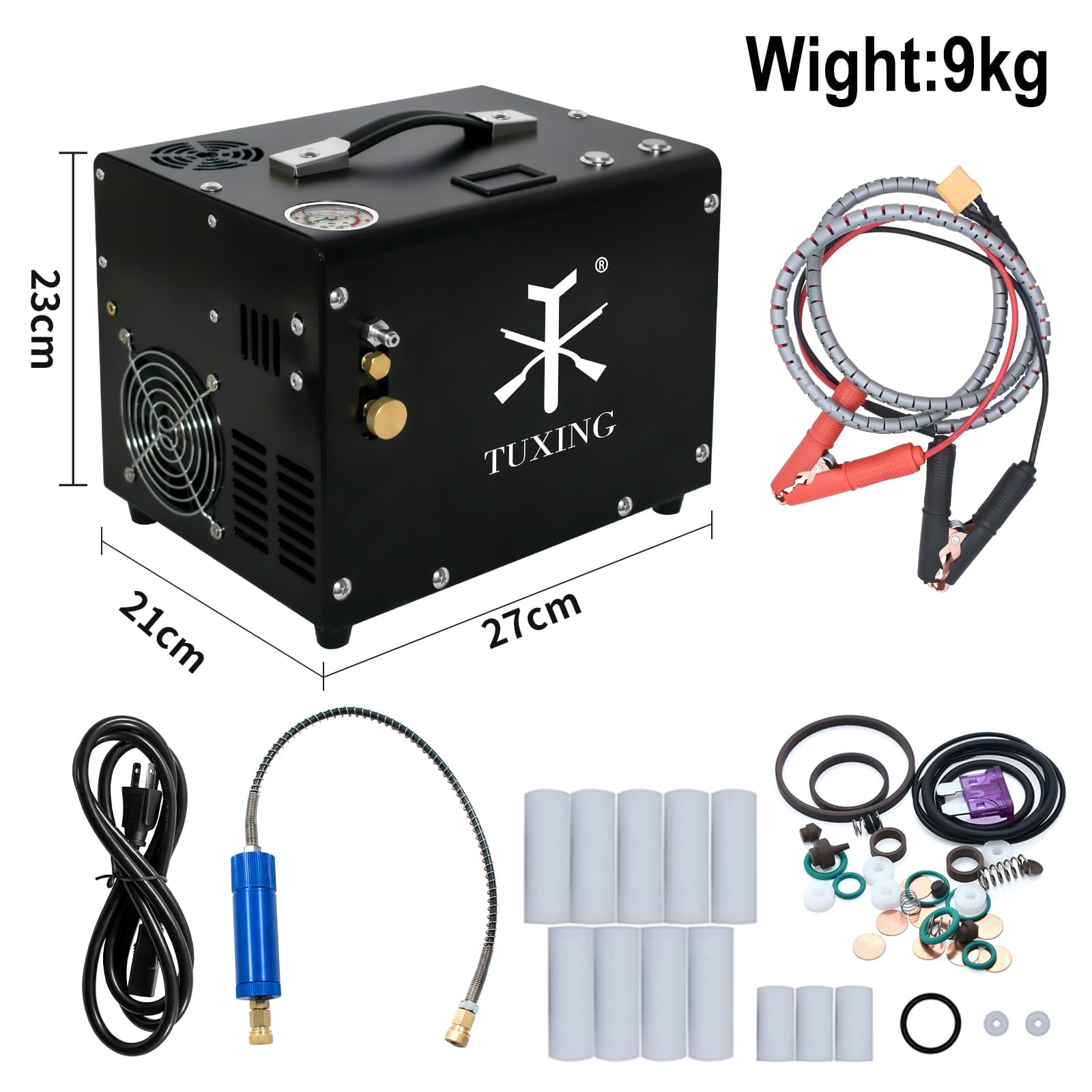 TUXING 4500Psi Pcp Compressor Built-in Fan Cooling/Converter for Pcp Air Rifle