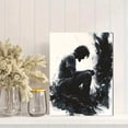 thumbnail image 2 of Qisvanset 12x16 Inch 2D Flat Framed Canvas Art, Jacob Wrestles with God Bible Sketch Modern Religious Wall Art Decor Gift, 2 of 5