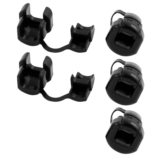 5Pcs 7P-2 Redondo Cable Alivio de Tensión Bush Grommet 16mm Diámetro Negro
