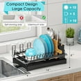 thumbnail image 2 of Dish Drying Rack in Sink, Expandable Rustproof Dish Rack for Kitchen Counter, Over The Sink Dish Drainer with Utensil Holder, Cup Rack, Drainboard, Space Saving Dish Dryer Rack for Inside Sink, 2 of 5