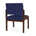thumbnail image 3 of Lenox Wood Reception Waiting Room Armless Guest Chair / Walnut Wood / Blue, 3 of 5