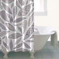 thumbnail image 5 of Small Stall Narrow Shower Curtain 36"W x 72"L – Tropical Bohemian Leaves, Mid-Century Abstract Boho Botanical Bathroom Decor, Vintage Floral Palm Leaf Pattern, Rustic Tribal Folk Style, 5 of 5