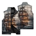 thumbnail image 4 of Chaleco cálido de otoño e invierno con patrón de vela de terror para hombre, chaqueta sin mangas para fiestas al aire libre, deportes, a prueba de viento, chaleco cómodo para hombre, 4 of 5