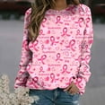 thumbnail image 2 of Luxalzxs Crewneck Sweatshirts Women Pink Ribbon Breast Cancer Sweatshirts Cancer Fight Awareness Shirt Pullover Hoodless Sweatshirt, 2 of 4
