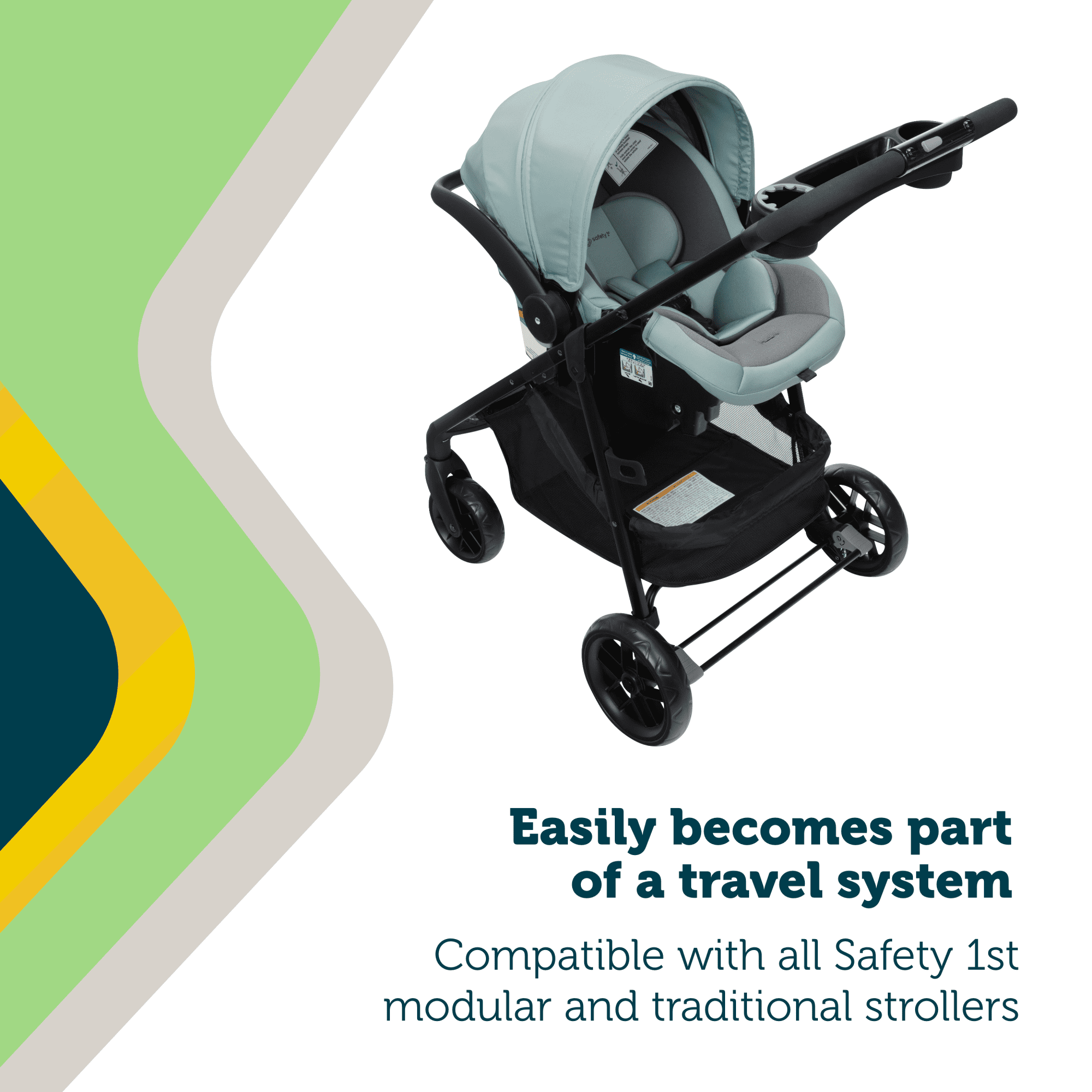 Safety 1st onBoard Slide DLX Infant Car Seat featuring SafetySlide Base