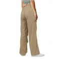 thumbnail image 5 of KJIUQ Parachute Pants for Women Baggy Cargo Pants Multi-Pocket High Rise Y2K Pants Teen Girls Wide Leg Trousers Streetwear(Z2-Khaki,L), 5 of 8