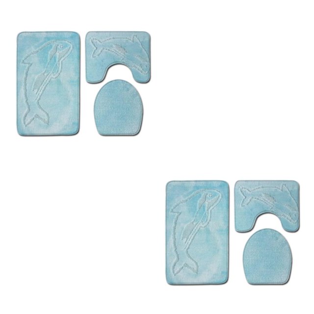 Guardoinrt 3x Bathroom Mat Set Easy To Clean Waterproof Comfortable Eco-friendly Anti-slip Bathroom Rug Sets PJ210908-A010 2Set