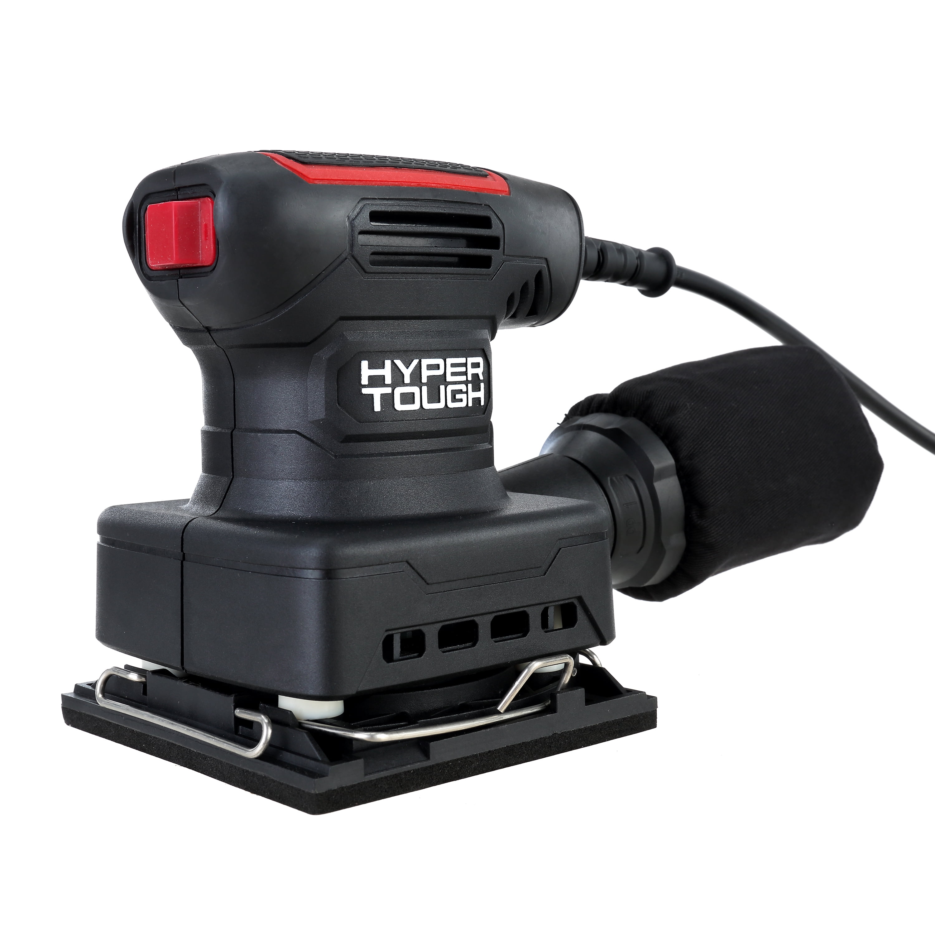 Hyper Tough 2.2 AMP Corded 1/4 Sheet Palm Sander with Dust Bag and Sanding Sheets