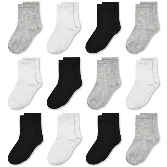 Boys Crew Socks 12 Pairs Kids Girls Athletic Ankle Toddler Socks Soft Casual Unisex School Socks 1-13Years