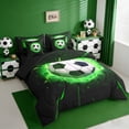 thumbnail image 2 of Erosebridal Football 7 Pieces Bedding Comforter Set For Soccer Gamer,Ball Sport Games Kids Full Bedding Set For Boys,Reversible Black, 2 of 7