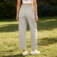 thumbnail image 4 of Women's Cargo Sweatpants Casual Daily Solid Color Sports Cargo Pants Drawstring Multiple Pockets Baggy Y2k Pants, 4 of 9