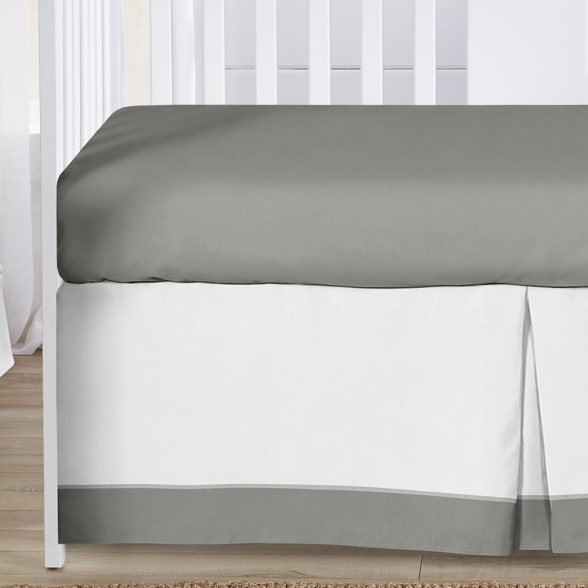 Sweet Jojo Designs Woodsy Grey and White 4 Piece Crib Bedding Set