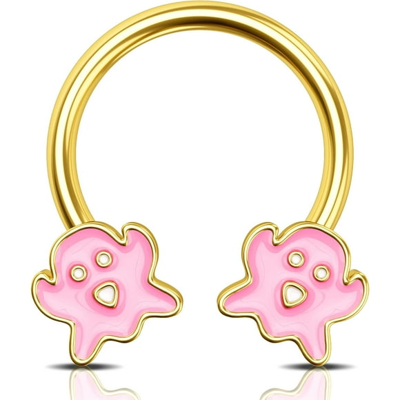 shiyou-Halloween Septum Rings 16g Ghost Septum Jewelry Mummy Daith Earrings Daith Piercing Jewelry Nose Rings Hoops Helix Piercing Jewelry Cartilage Piercing Jewelry