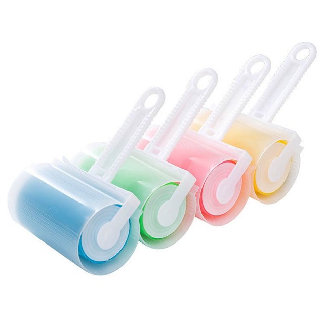 Rodillo de pelusa lavable y pegajoso reutilizable, cepillo quitapelos para perros y gatos, para ropa, pelos, asientos de coche (color: 4 piezas)