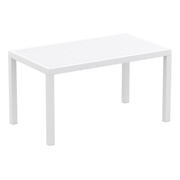 Luxury Commercial Living 55" White Patio Rectangular Dining Table