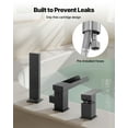 thumbnail image 5 of VEVOR Roman Tub Faucet, 3 Hole Waterfall Bathtub Faucet, Widespread Roman Tub Faucets with Shower Head & 1 Handle, Romans Bathtub Faucets for Pet Washing, Adult Bathing,Matte Black,Dual Water Flow, 5 of 9