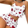 thumbnail image 4 of Xaqiouau Women Heart Print Pajama Set Cami Tank Top and Shorts 2 Piece Lounge Set Sleeveless Sleepwear Summer Casual Cute Outfit, 4 of 6