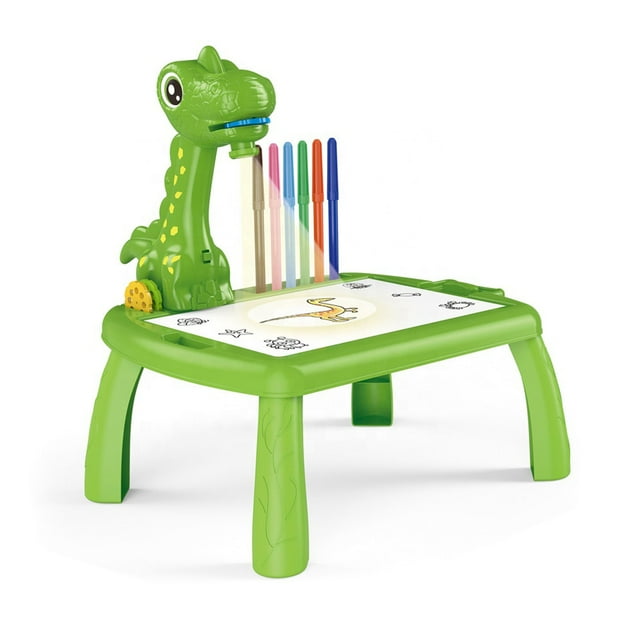 Table Projecteur de Dessin pour Garçon Fille et Jouet Projecteur de Dessin avec Lumière Musique Bureau Projecteur Intelligent Tableau à Gribouiller Effaçable Machine de Peinture par Projection pour Enfant Moins de 1 ml Poteaux Supplémentaires pour Enfants