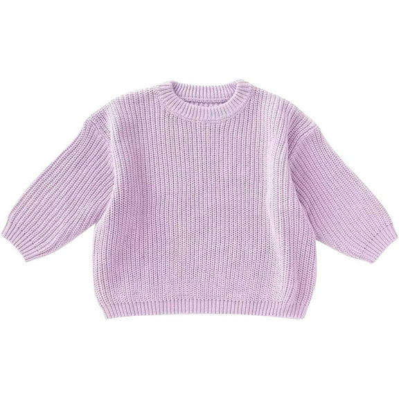 LYHaoo Sweater School Uniforms Girls Boys Sweater Knitted Toddler Sweater Winter Knitted Pullover Sweater 12-18 Months(Purple)
