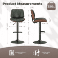 thumbnail image 6 of EOP Modern Upholstered Barstools Set of 2, Adjustable Height Counter Stools with Bentwood, Faux Leather Swivel Bar Stools with Metal Frame, Green, 6 of 9