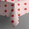 thumbnail image 4 of Red Strawberry Plants Pink Pattern Rectangle Tablecloth 60"x102",Waterproof Polyester Rectangle Table Cloth, Wipeable Spillproof Polyester Tablecloth for Dining, Camping, Indoor and Outdoor, 4 of 6