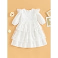 thumbnail image 3 of KelaJuan Baby Girl Dress, Long Sleeve Dress Crew Neck Lace Patchwork A-line Dress for Casual Daily Party, 3 of 6
