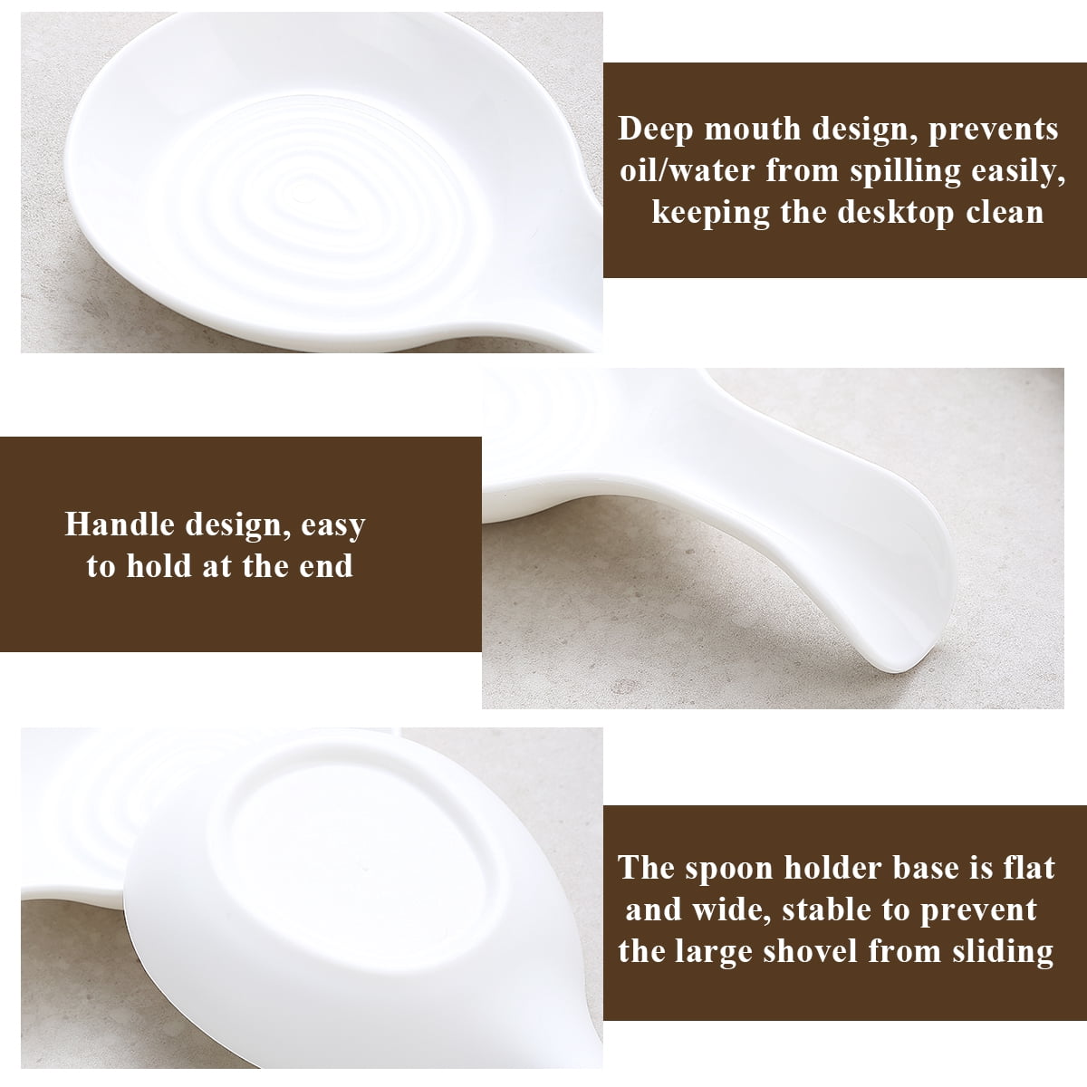 Jeaker Spoon Rest for Stove Top Set of 2, Jeaker Plastic Spoons Holder for Counter Top, Utensil Holder Dishwasher Safe