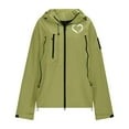 thumbnail image 5 of Enjoytime Rain Coats for Women Printed Waterproof Breathable Zip Up Windbreaker Active Cycling Outdoor Plus Size Rain Jackets for Women Green M, 5 of 7