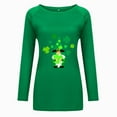 thumbnail image 3 of Pompotops T-Shirt à Manches Longues et Col Rond Femme Casual St. Patrick Top Chemisier, 3 of 5