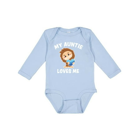 

Inktastic Cute Bigfoot My Auntie Loves Me Gift Baby Boy Long Sleeve Bodysuit