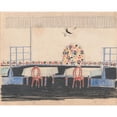 thumbnail image 3 of Winold Reiss 24x20 Black Modern Framed Museum Art Print Titled - Interior Perspective Studies for a Restaurant (1910), 3 of 5