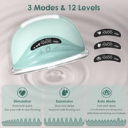 MomMed S21 Double Hands-Free Breast Pump, Leak-Proof Design, 3 Modes & 12 Vacuum Levels Electric Wearable Breast Pump-Green