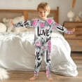 thumbnail image 6 of BZSMCE Unisex Pajama Set Snug-Fit Cotton Sleepwear Whimsical Love Garden Printed, 6 of 7