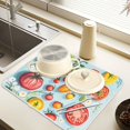 thumbnail image 2 of Yayeee Dish Drying Mat for Kitchen Counter 16" x 18" Microfiber Super Absorbent Coffee Decorative Pad, Yellow Tomatoes, 2 of 9