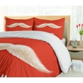 thumbnail image 5 of Ambesonne Christmas Duvet Cover Set, Vivid Santa Mustache, Queen, Scarlet Cream, 5 of 6