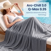 LAGRATY Cooling Blanket, Cool Summer Blanket for Hot Sleepers, Throw Blanket, Soft Comfy Lightweight Blankets for All Seasons, Best Gift Idea(Grey, 50×70in)
