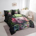 thumbnail image 3 of Homewish Kawaii Salamander Axolotl 7-Piece Bedding Comforter Set,Magic Ocean Animal King Bedding Sets,Green Lotus Leaf Bed Sheets For Girl,Breathable Home Decor Reversible, 3 of 8