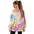 thumbnail image 2 of HELLHERO Tie Dye Print Women Pullover Top Trendy, Casual Oversized Long Sleeve Sweatshirt Comfy Crewneck Sweatshirt Fall Clothes Size XL, 2 of 7