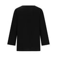 thumbnail image 5 of BangWanChi 3/4 Length Sleeve Womens Tops Women's Loose Casual Solid Color 3/4 Sleeve Long Sleeved V-neck Top/shirt, 5 of 6