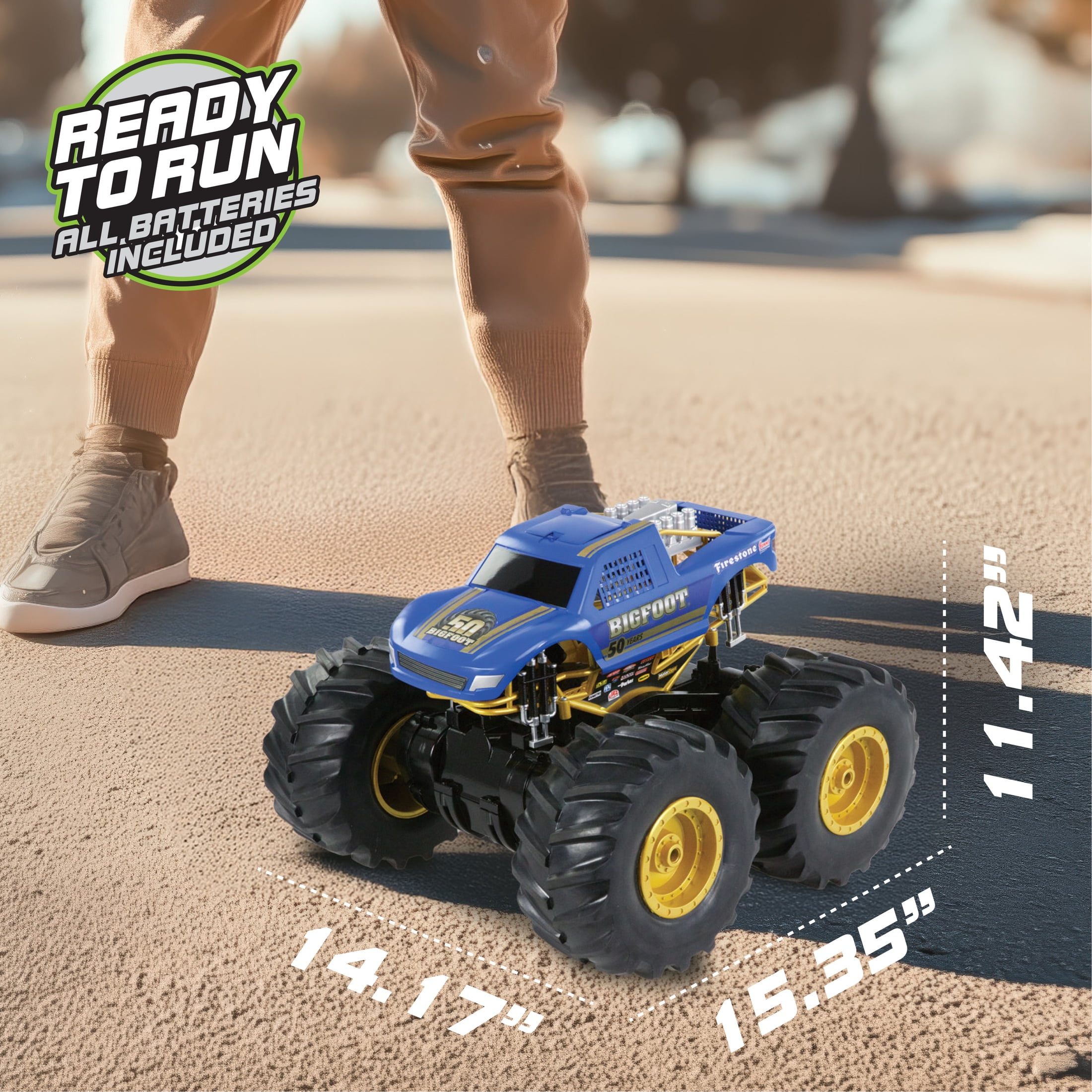 Adventure Force (1:10) 50th Anniversary Bigfoot Remote Control Monster Truck, WR5-10M51U-BL