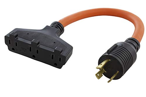 30 Amp NEMA L5-30 Male to 30 AmpNEMA L14-30 Female Adapter Cord by AC WORKS™ 