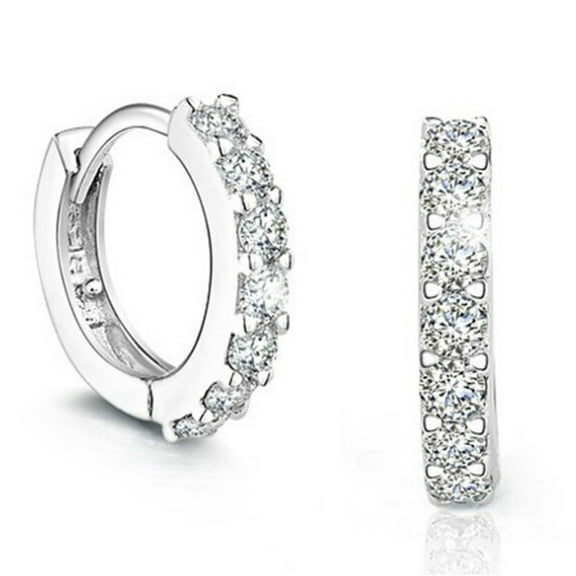 DESIGNICE Hoop Earrings for Women,Sparkling Small Hoop Earrings,Silver Hoop Earrings for Women