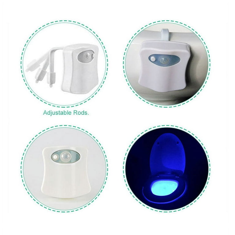 Toilet Night Light 2Pack by Ailun Motion Sensor Activated LED, 8 Colors  Changing Toilet Bowl Illuminate Nightlight for Bathroom Battery Not  Included