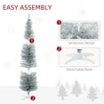 thumbnail image 3 of Demi Bonn 7FT Decorated Christmas Tree, Pencil Christmas Tree with 499 Realistic Branch Tips and Plastic Stand for Home, Office, Silver, 3 of 7