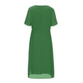 thumbnail image 6 of ClodeEU Women's Chiffon Short Sleeve Round Neck Dress,Fitted Waist Evening Gown Green,Womens Plus XL, 6 of 6