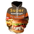 thumbnail image 4 of Sudadera con capucha con estampado 3D de fideos, hamburguesas, bocadillos y sopa de ramen para hombre y mujer, moda informal universal, sudadera de gran tamaño, novedad de 2024, 4 of 5